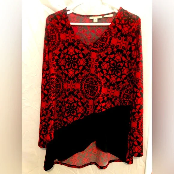 Women’s red stretch blouse - Picture 1 of 2